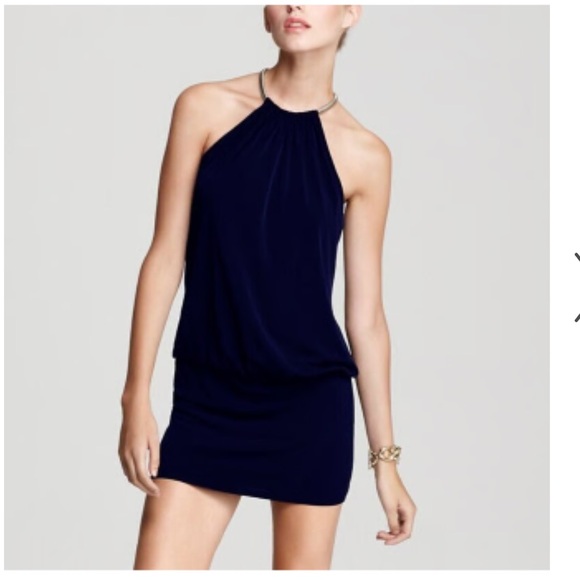 Laundry by Shelli Segal velvet blue mini dress Size 6 - Picture 1 of 5